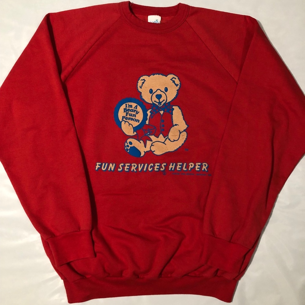 Vintage 1988 Bear Crewneck Sweatshirt Size Large